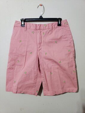 Khakis International Design green palm tree print, 100% cotton shorts, size 8